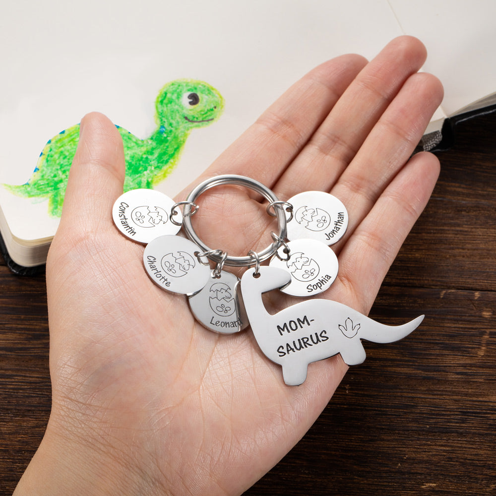 Personalized Dinosaur Keychain Gift For Dad