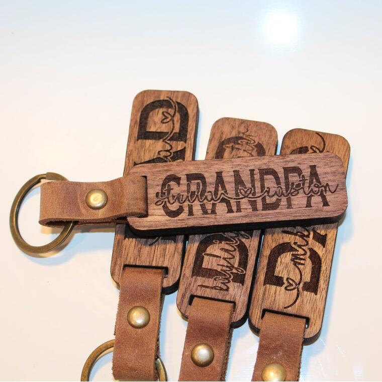 Engraved Wood Keychain Gifts  | Father's Day Gift for Dad Grandpa Husband