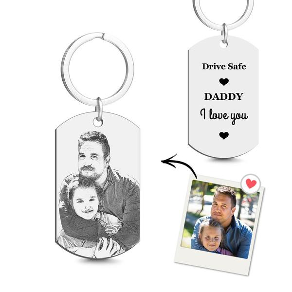 Custom Photo Tag Keychain Best Gifts for Daddy