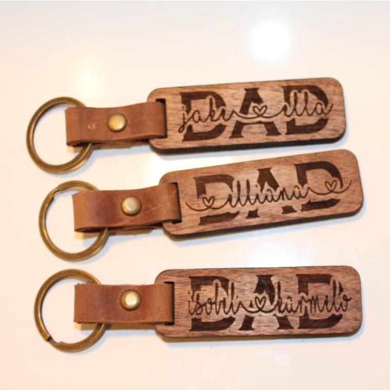 Engraved Wood Keychain Gifts  | Father's Day Gift for Dad Grandpa Husband