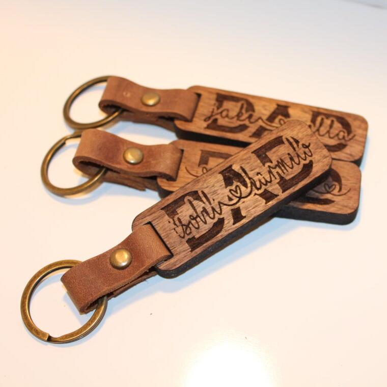 Engraved Wood Keychain Gifts  | Father's Day Gift for Dad Grandpa Husband
