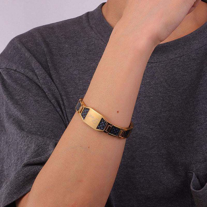 Personalized Magnetic Bracelets Wristband with Buckle for Dad Gift