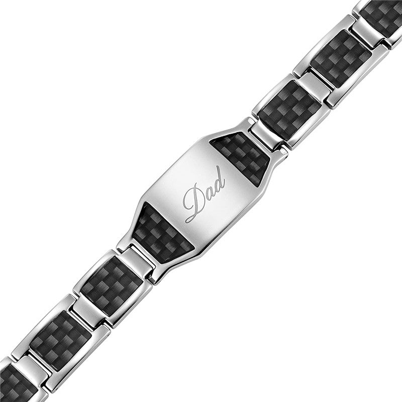 Personalized Magnetic Bracelets Wristband with Buckle for Dad Gift