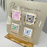 Personalized 4 QR Code Sign Business Payment & Social Media Sign