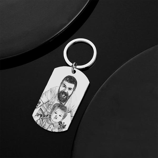 Custom Photo Tag Keychain Best Gifts for Daddy