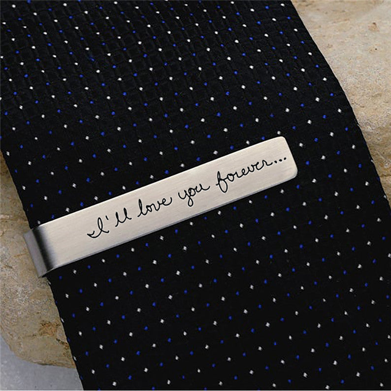 Custom Handwriting Tie Clip for Dad