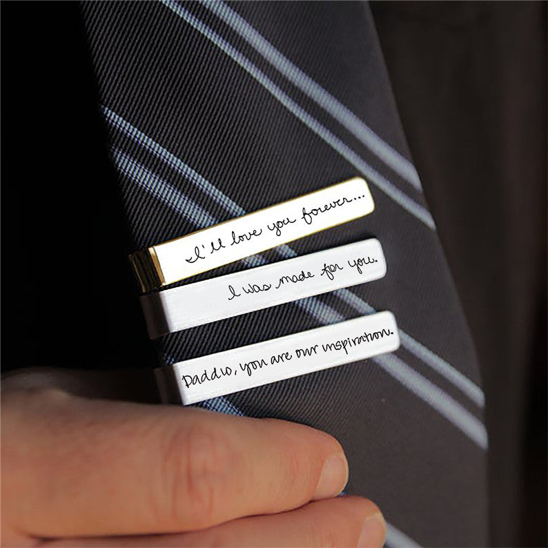 Custom Handwriting Tie Clip for Dad
