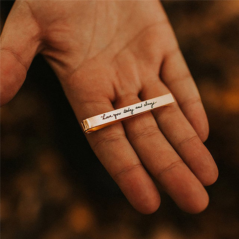 Custom Handwriting Tie Clip for Dad