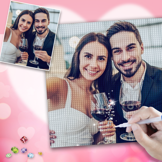 Personalized Love Couple Photo Full Drill Diamond Painting