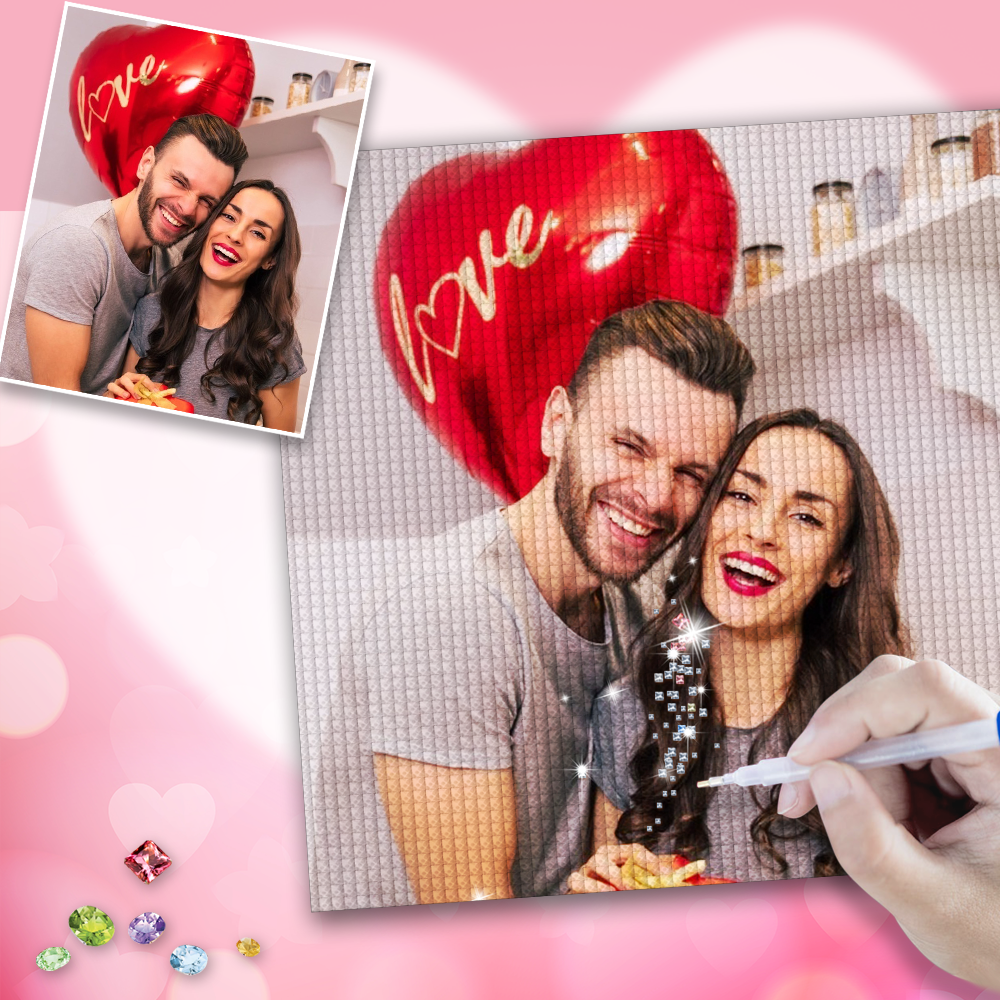 Custom Happy Love Photo Full Drill Diamond Painting