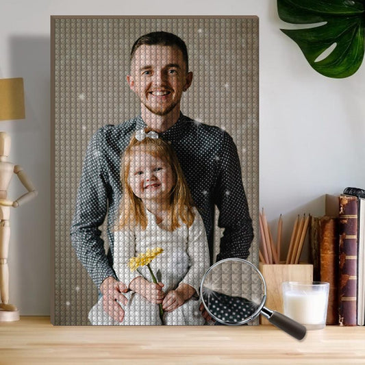 Custom Happy Father Photo Full Drill Diamond Painting