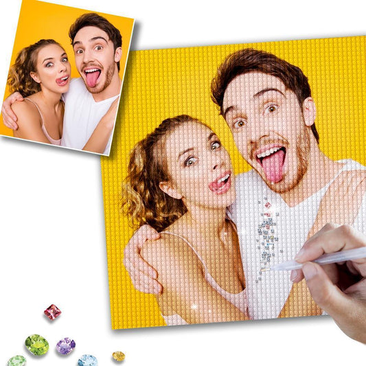 Custom Funny Couple Photo Full Drill Diamond Painting