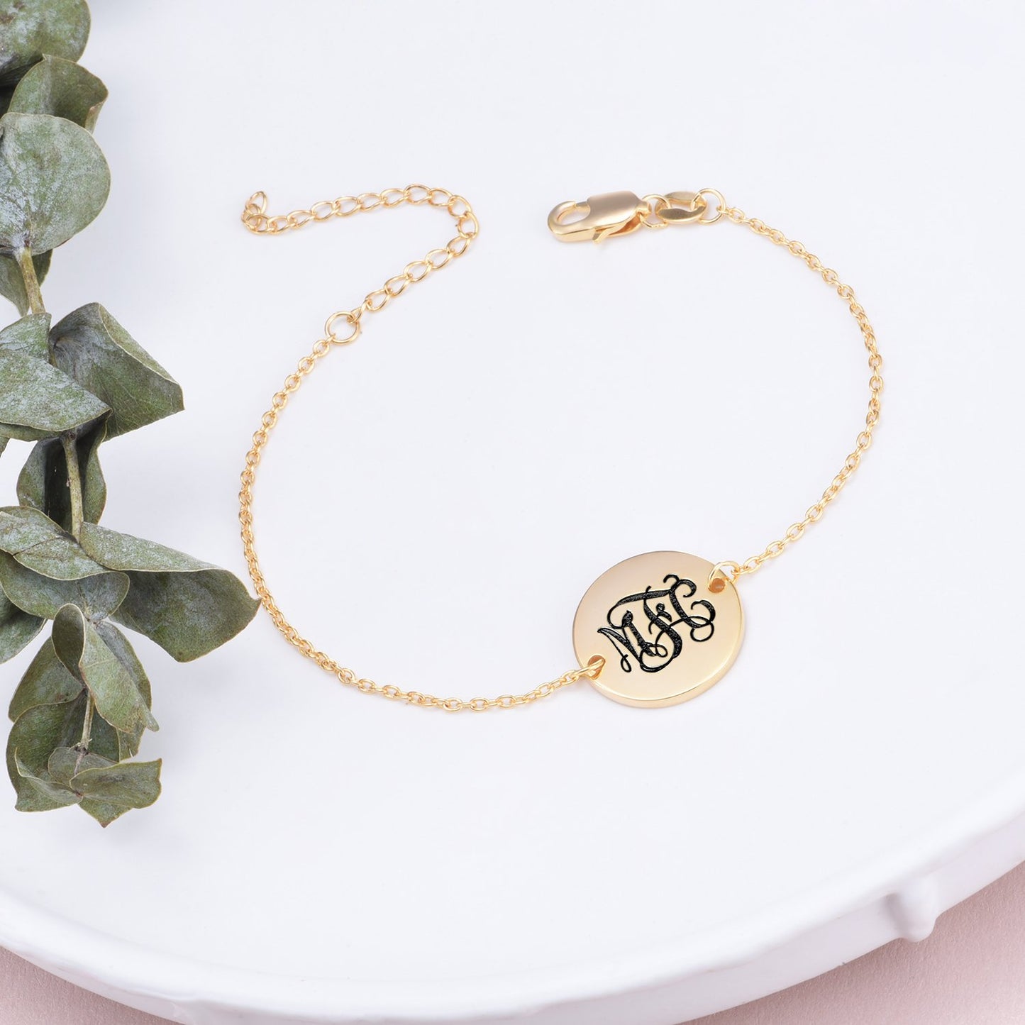 Personalized Oval Monogram Bracelet