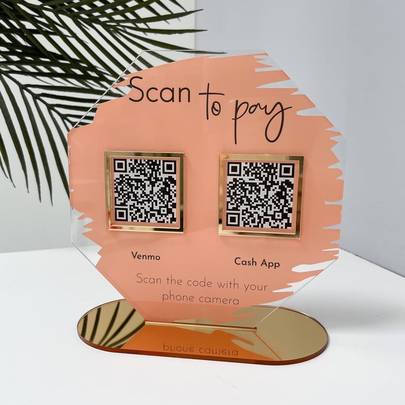 Personalized Octagon Business Double Payment QR Code Sign