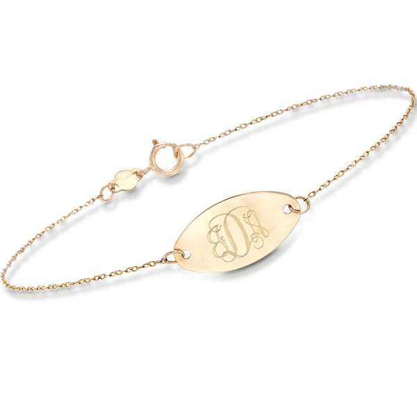 Personalized Oval Monogram Disc Bracelet