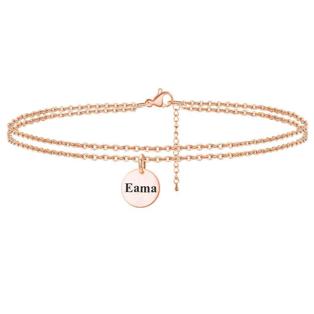Personalized Double Layers Disc Name Bracelet