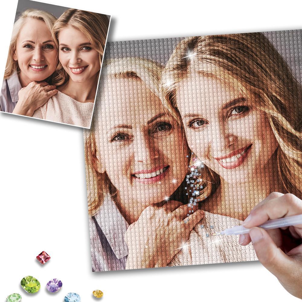 Custom Mother & Senior Daughter Photo Full Drill Diamond Painting