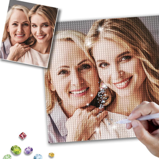 Custom Mother & Senior Daughter Photo Full Drill Diamond Painting