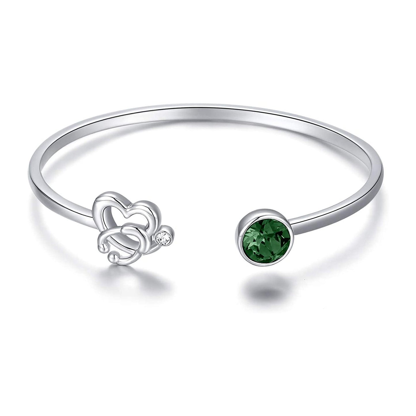 Personalized Stethoscope Cuff Bracelet with Birthstone