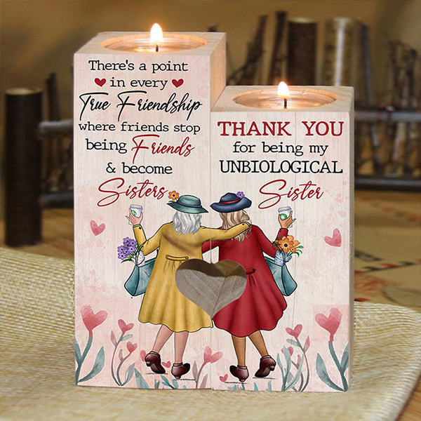 Thank You For Being My Unbiological Sister - Candle Holder for Friends