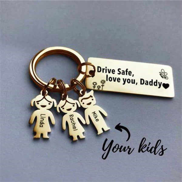 Customized Family Kids Charm Keychain with 1-10 Pendants