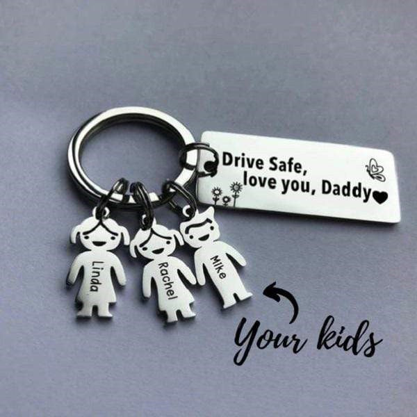 Customized Family Kids Charm Keychain with 1-10 Pendants