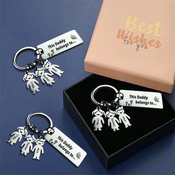 Customized Family Kids Charm Keychain with 1-10 Pendants