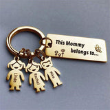 Customized Family Kids Charm Keychain with 1-10 Pendants