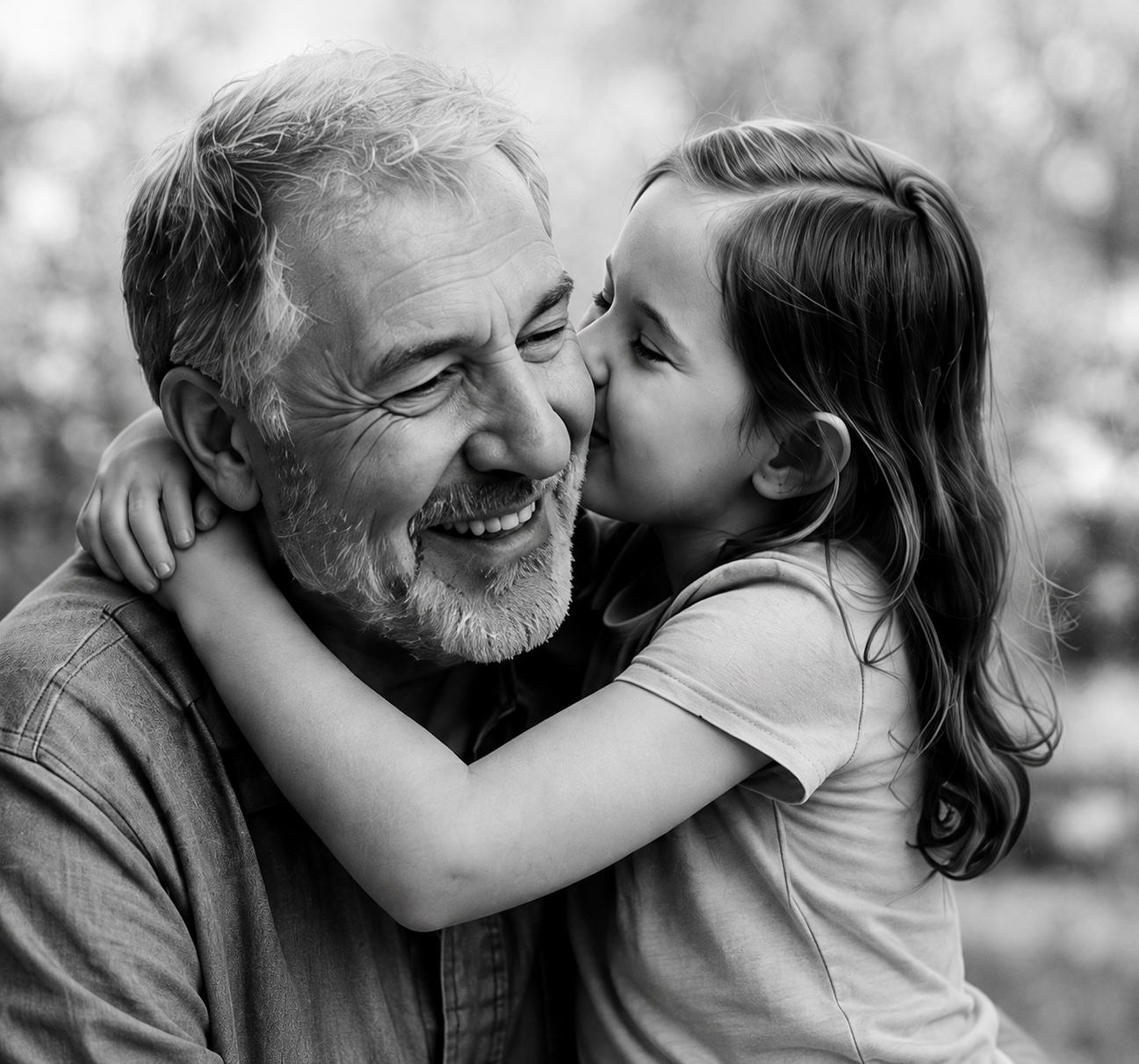 Grandpa with child memory photo